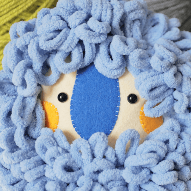 Mini doudou déco | A blue monster